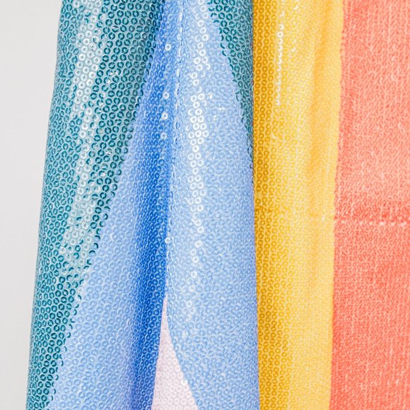 Olivia Rubin Penelope Rainbow Stripe Sequin Skirt - Picture 5 of 9